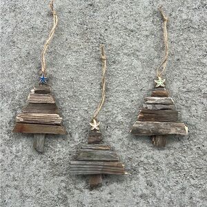3 pack of Driftwood Christmas Tree Ornaments